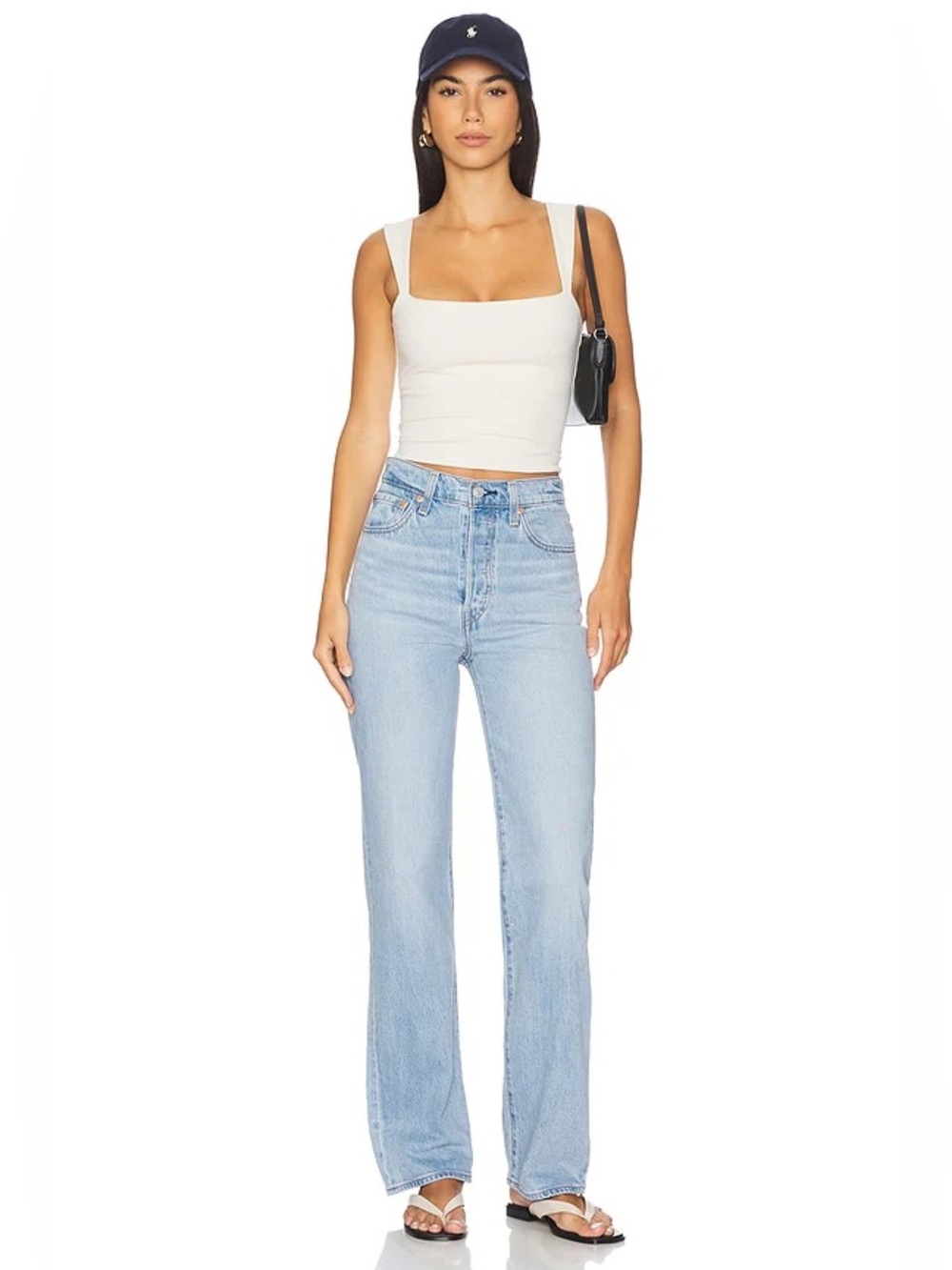 LEVI'S RIBCAGE STRAIGHT FULL LENGTH BLASTED STONE CLEAN size 31x32